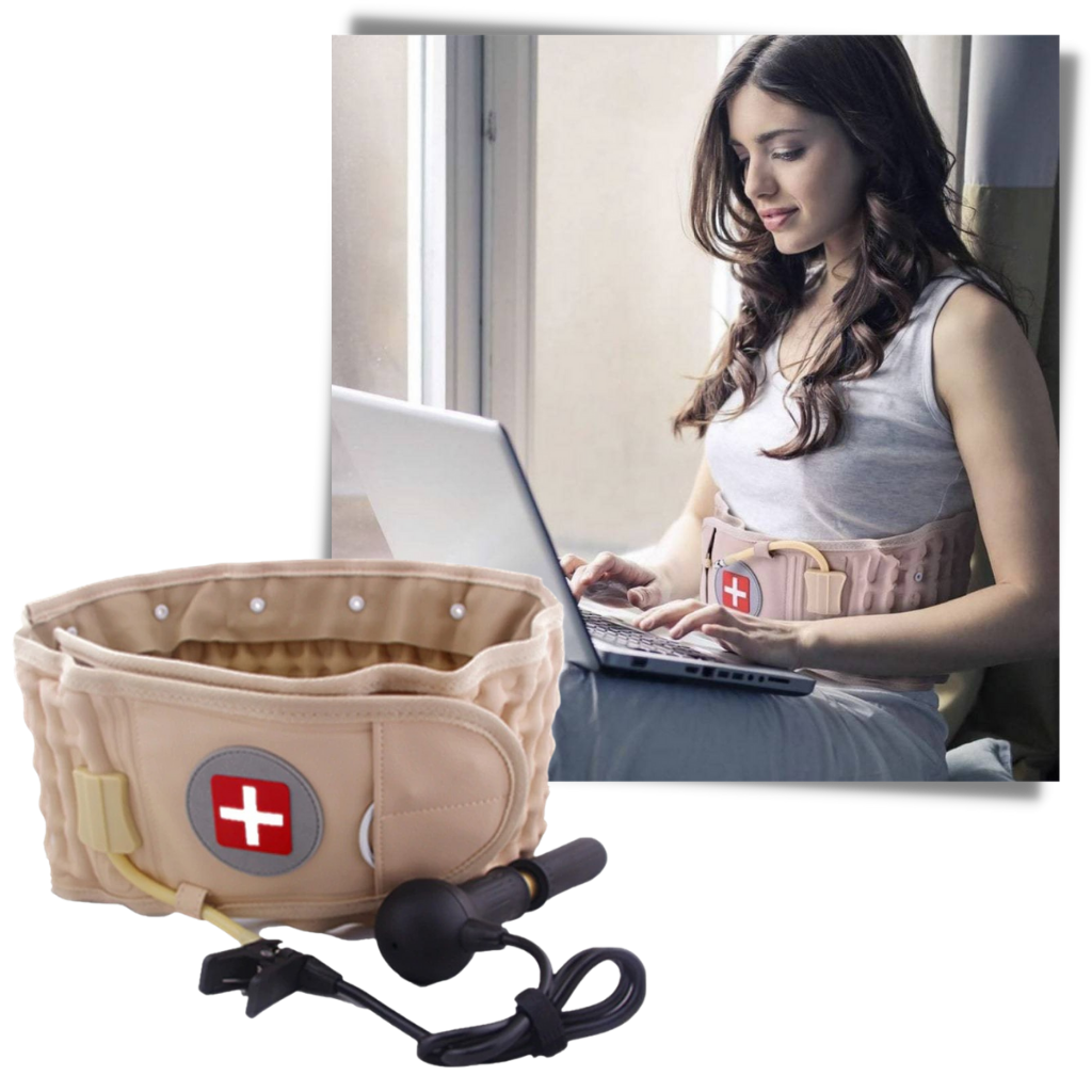 Inflatable decompression lumbar support belt