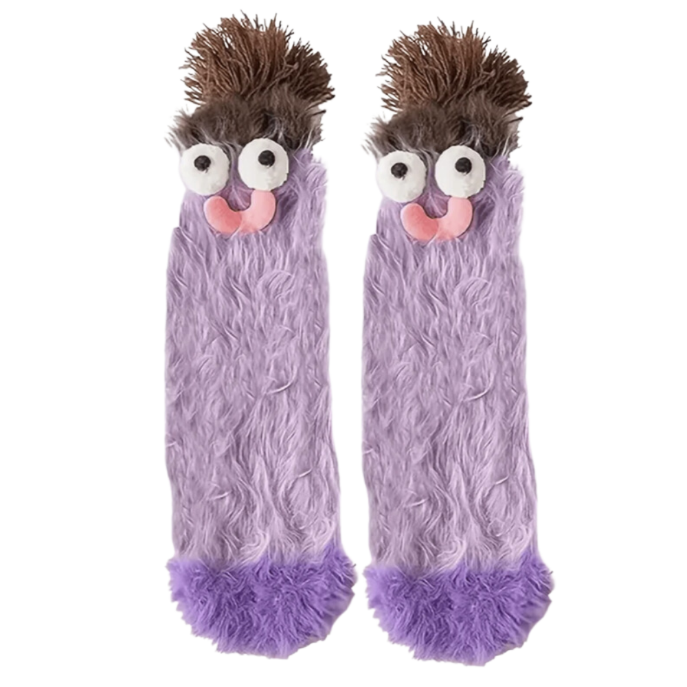 Coral Velvet Funky Socks -Purple - Ozerty