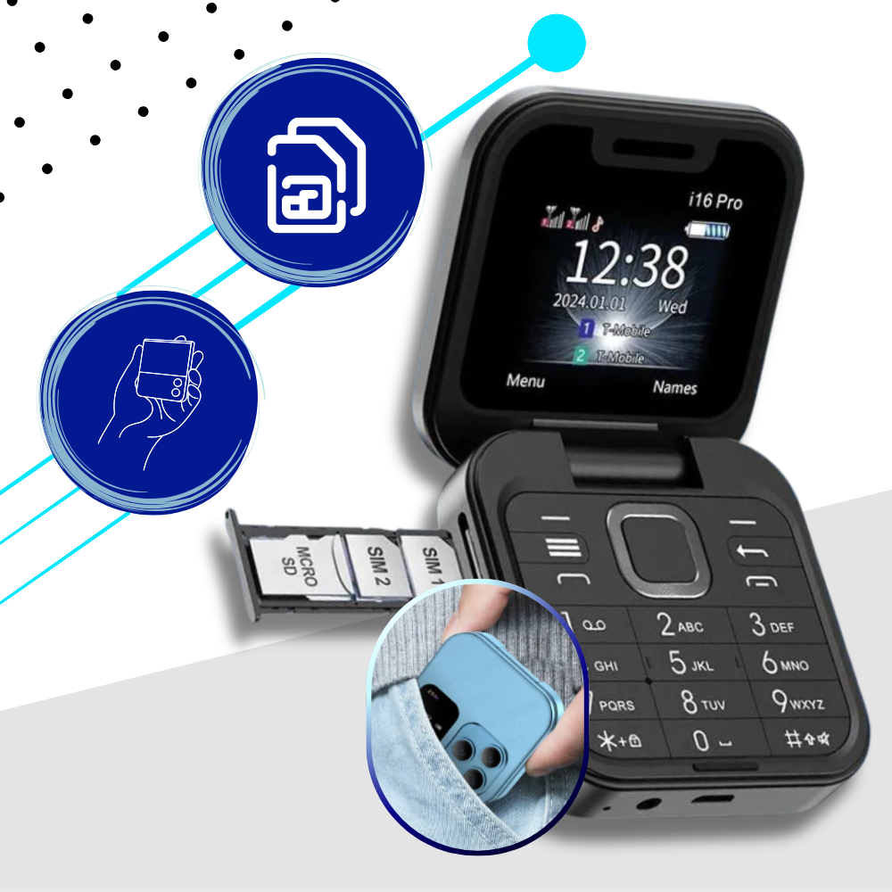 Dual Sim Small Folding Cell Phone - Ozerty
