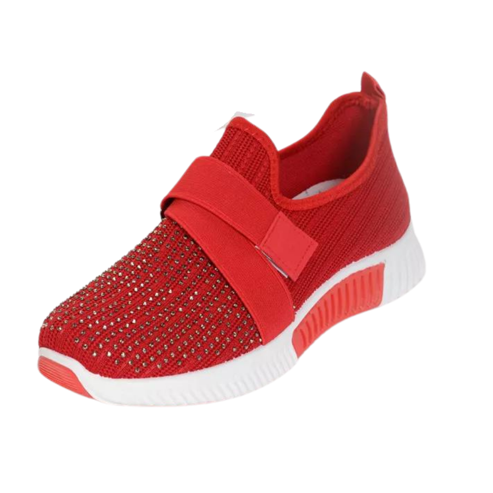 Ultra-Light Velcro Straps Orthopedic Sneakers -Red - Ozerty