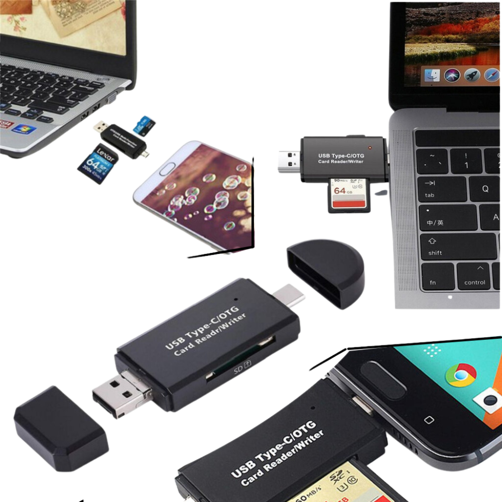 3 in 1 USB memory card reader