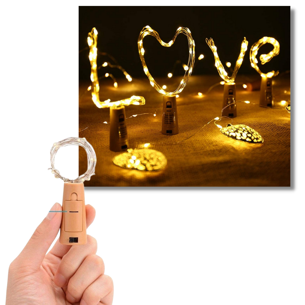 Bottle string LED light with cork (pack of 3) - Ozerty