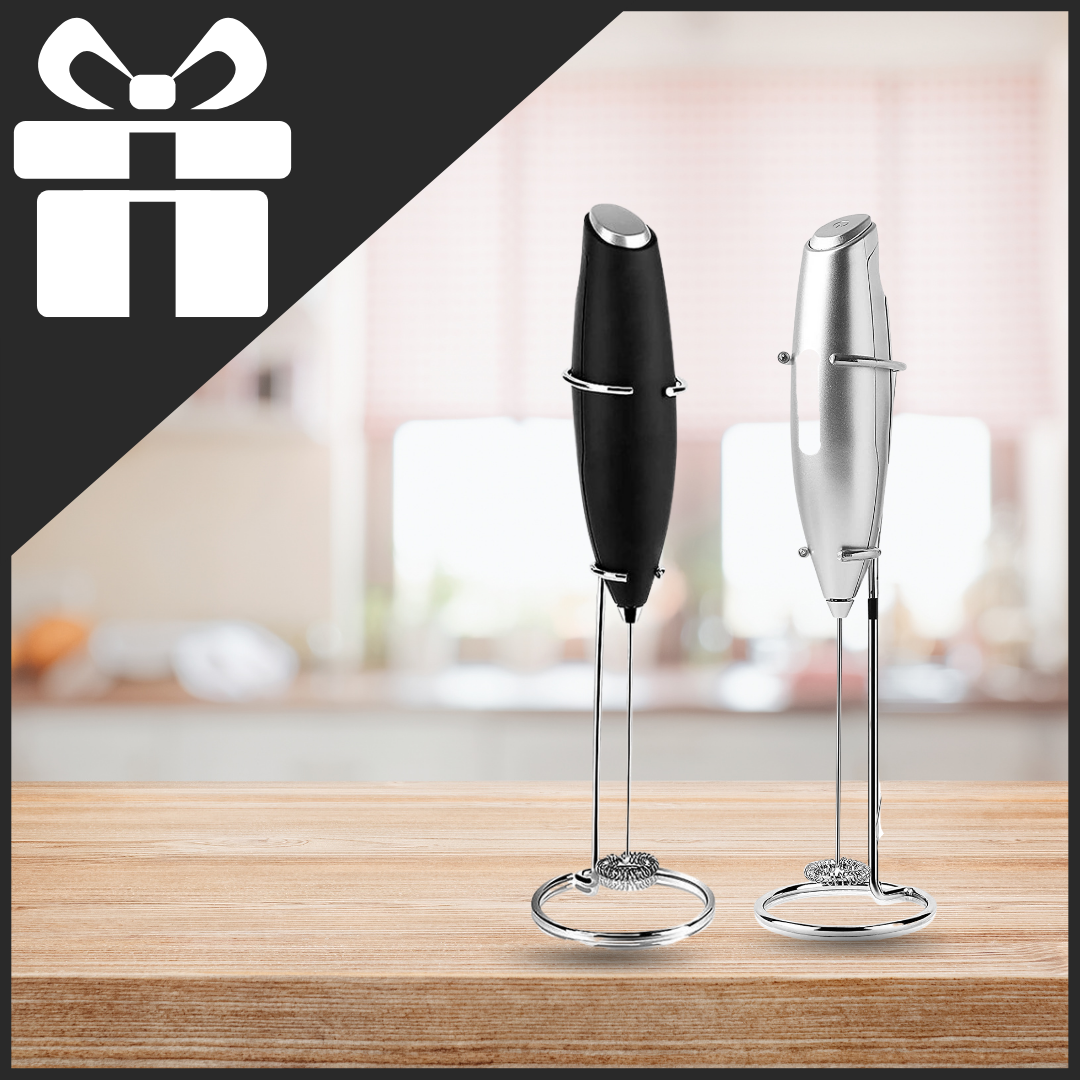 Electric Handheld Milk Frother with holder