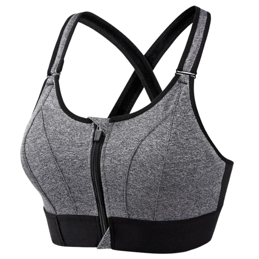 Maximum Support Racerback Sport Bra -Grey - Ozerty