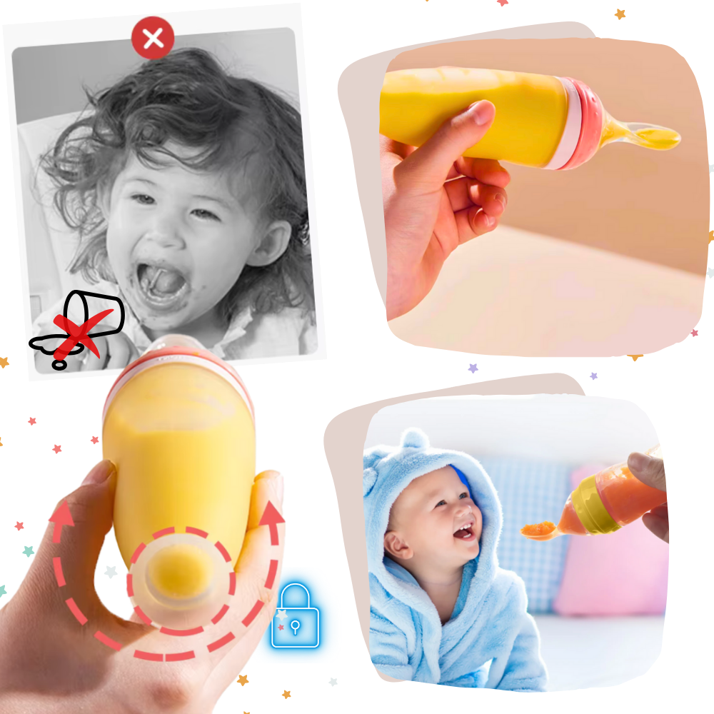 Mess-Free Silicone Spoon Feeding Bottles  - Ozerty
