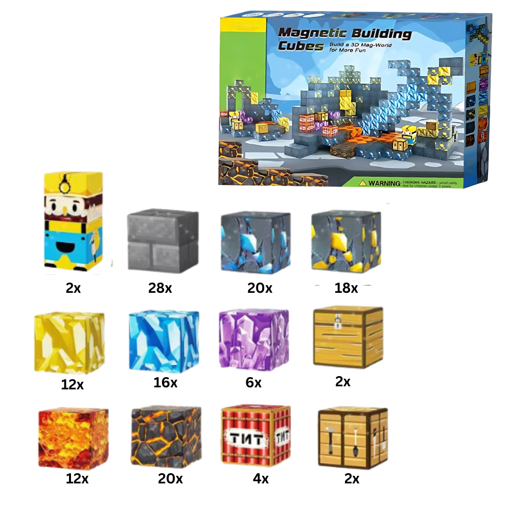 Educational Magnetic Minecraft Blocks -144 PCS - Ozerty