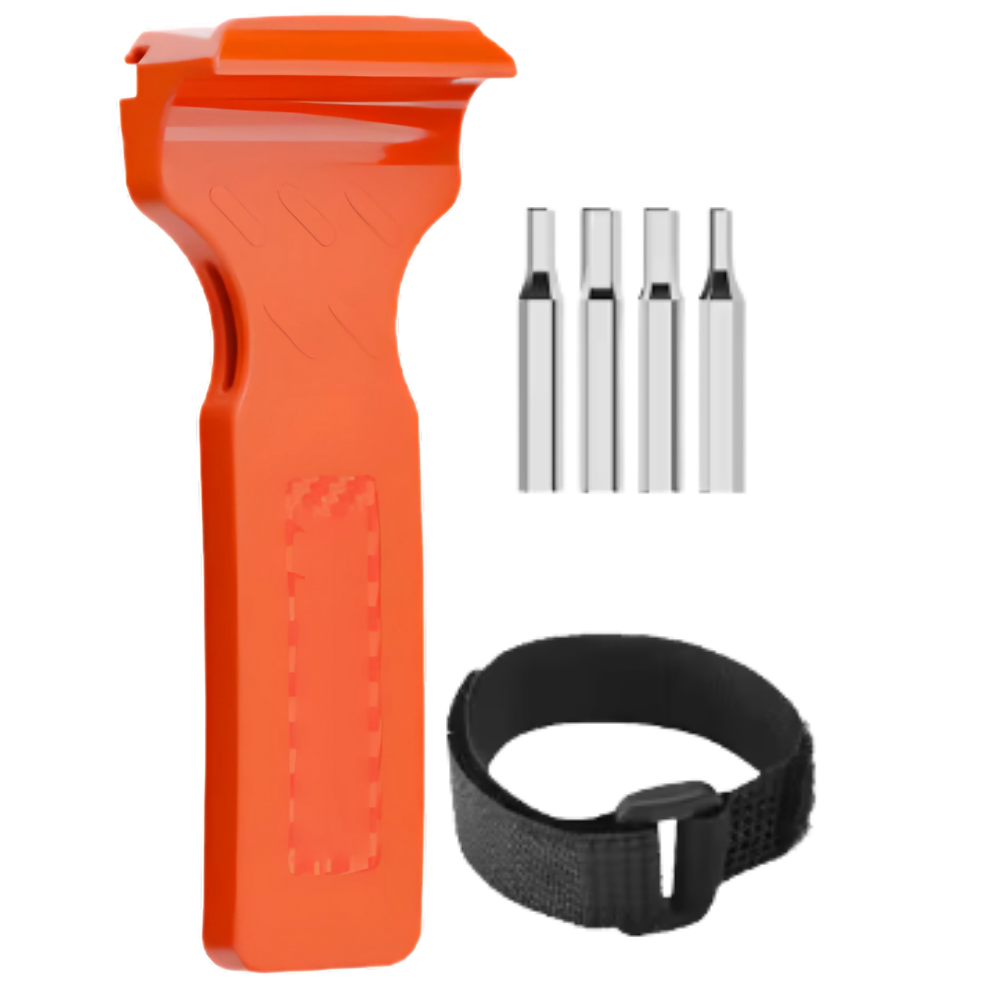 Portable Bike Tire Tool -Orange + 4 bit & velcro - Ozerty