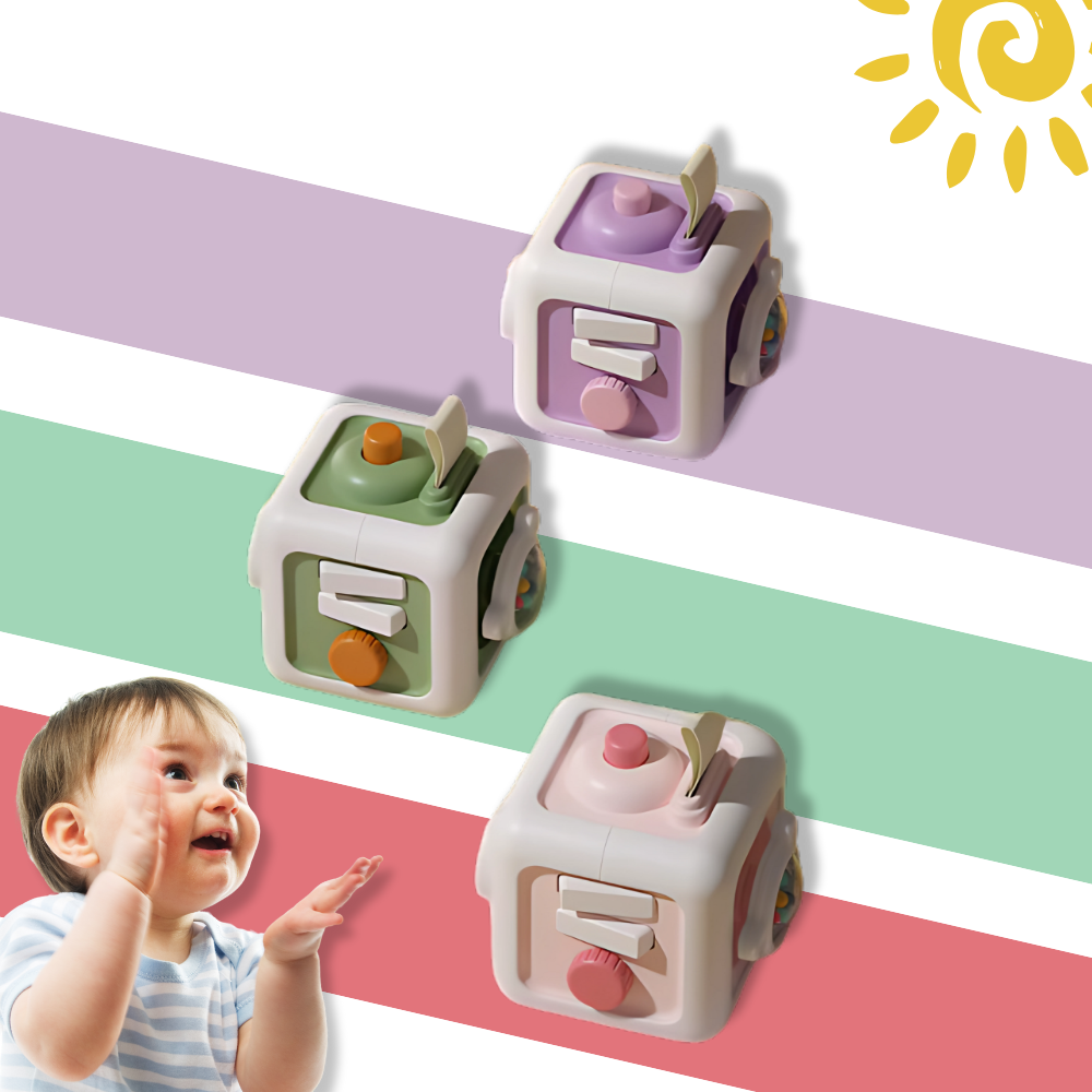 Vibrant 6 in 1 Busy Cube Sensory Toy - Ozerty