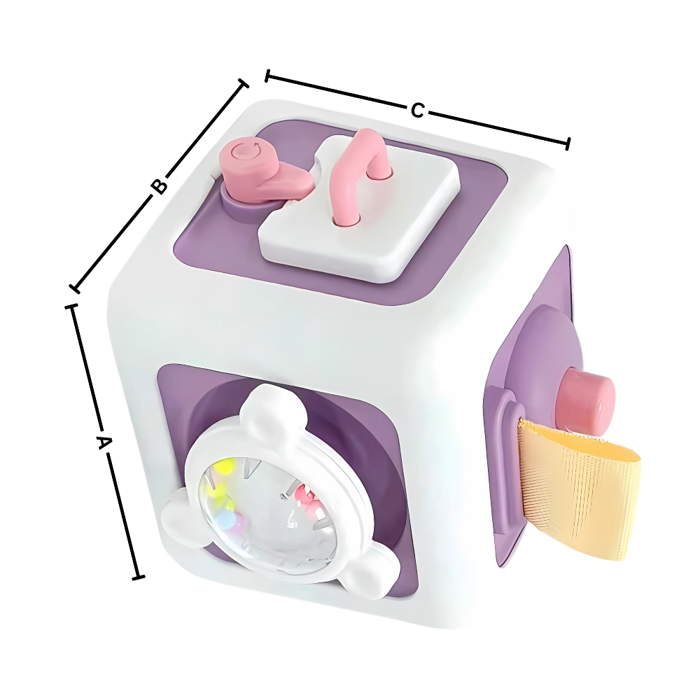 Vibrant 6 in 1 Busy Cube Sensory Toy - Ozerty